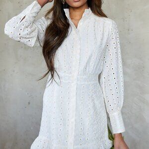 Fab'rik Cori Button Down Ruffled Mini Dress